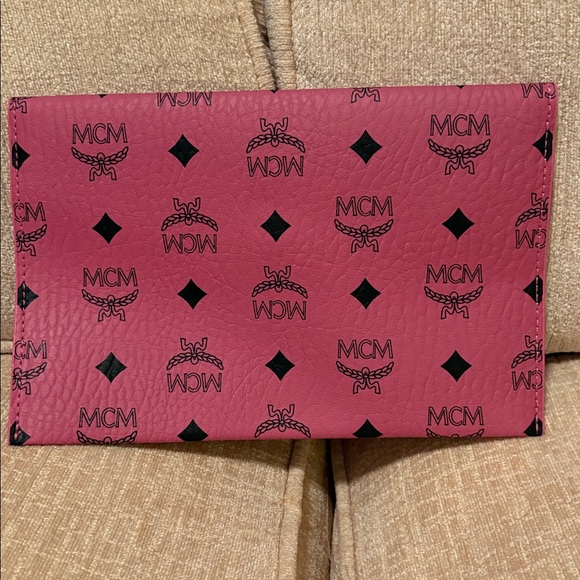 MCM Fuchsia Clutch with Black Accents - Picture 3 of 4